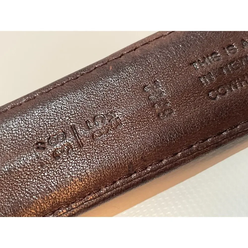 Coach Brown Leather Belt Size 38 / 95 Brass Buckle Classic Luxury Minimalist - Picture 16 of 16
